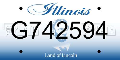 G742594 Illinois License Plate