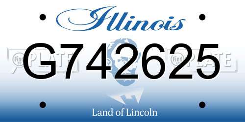 G742625 Illinois License Plate