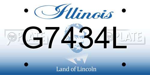 G7434L Illinois License Plate