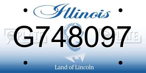 G748097 Illinois License Plate