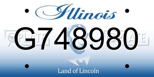 G748980 Illinois License Plate