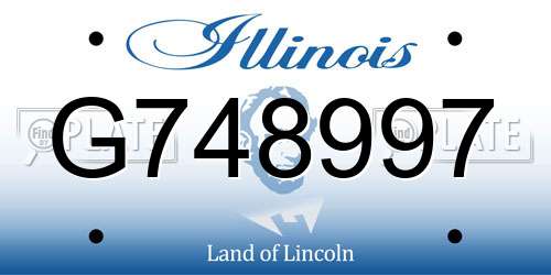 G748997 Illinois License Plate