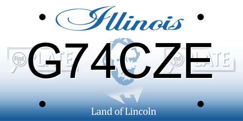 G74CZE Illinois License Plate