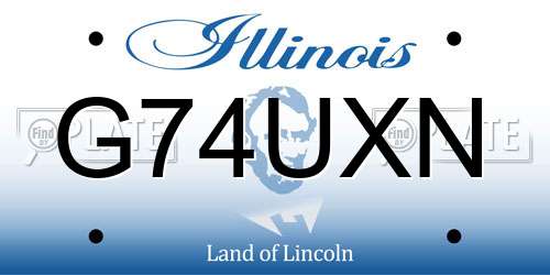 G74UXN Illinois License Plate