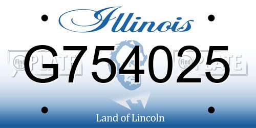 G754025 Illinois License Plate