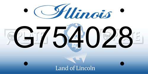 G754028 Illinois License Plate
