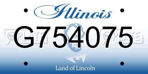 G754075 Illinois License Plate