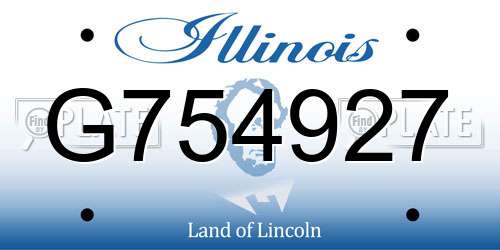 G754927 Illinois License Plate