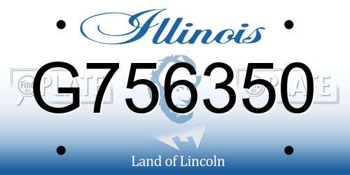 G756350 Illinois License Plate