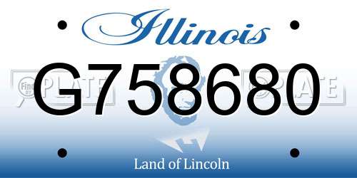 G758680 Illinois License Plate