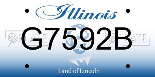 G7592B Illinois License Plate