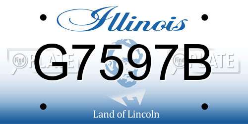 G7597B Illinois License Plate