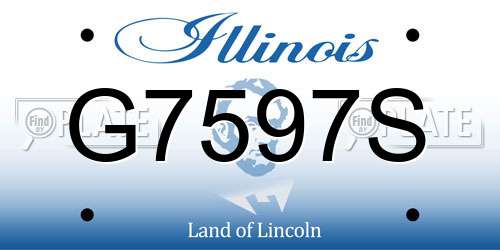 G7597S Illinois License Plate