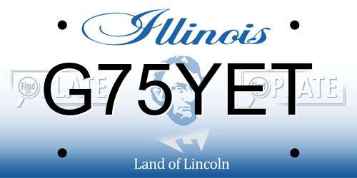 G75YET Illinois License Plate