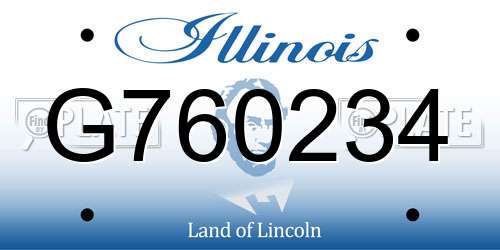 G760234 Illinois License Plate