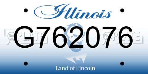 G762076 Illinois License Plate