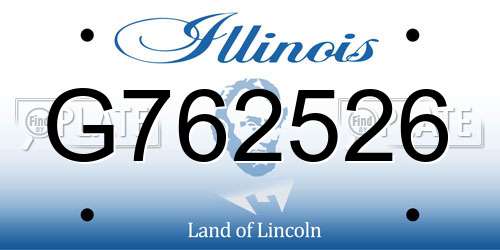 G762526 Illinois License Plate