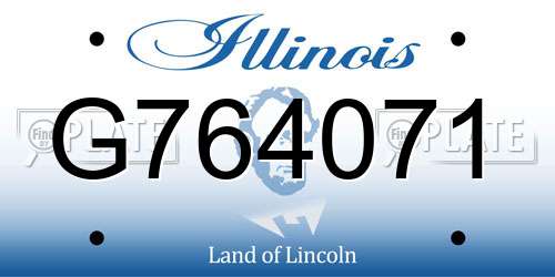 G764071 Illinois License Plate