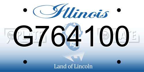 G764100 Illinois License Plate