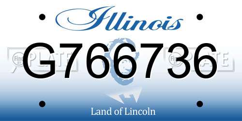 G766736 Illinois License Plate