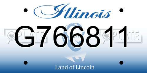 G766811 Illinois License Plate
