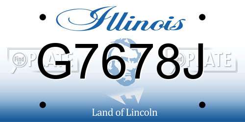 G7678J Illinois License Plate