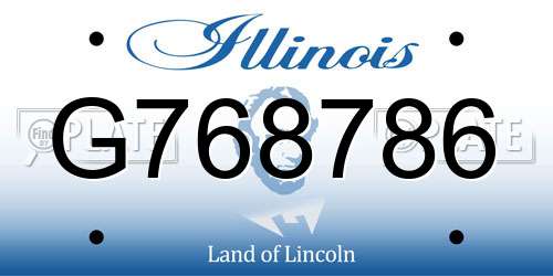 G768786 Illinois License Plate