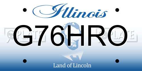 G76HRO Illinois License Plate
