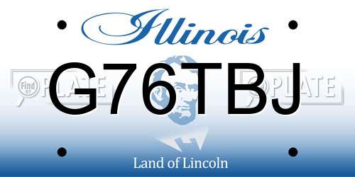 G76TBJ Illinois License Plate