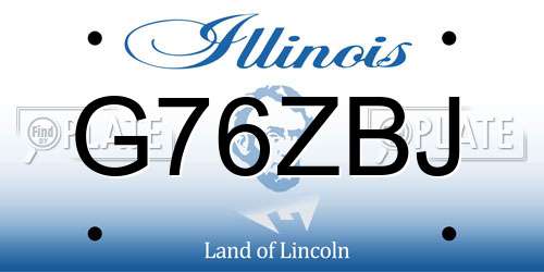 G76ZBJ Illinois License Plate