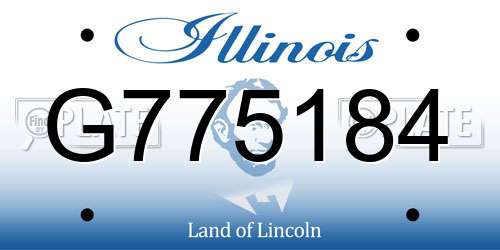 G775184 Illinois License Plate