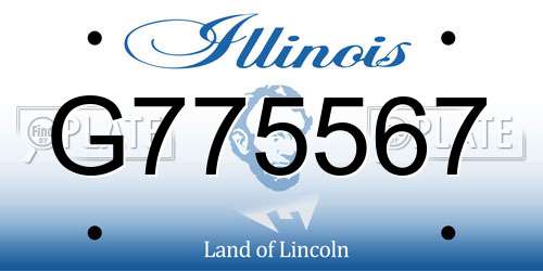 G775567 Illinois License Plate