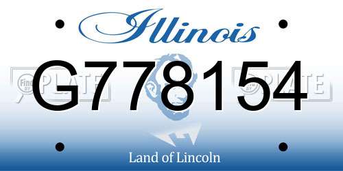 G778154 Illinois License Plate