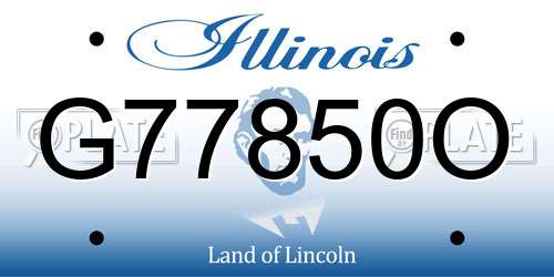 G77850O Illinois License Plate