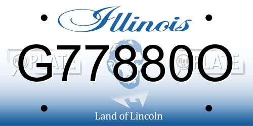 G77880O Illinois License Plate