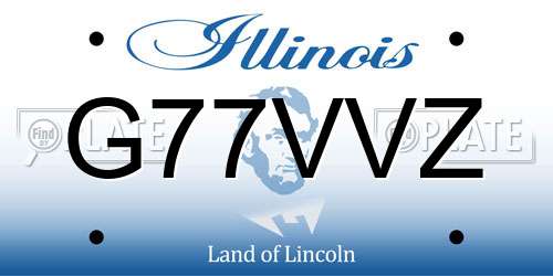 G77VVZ Illinois License Plate