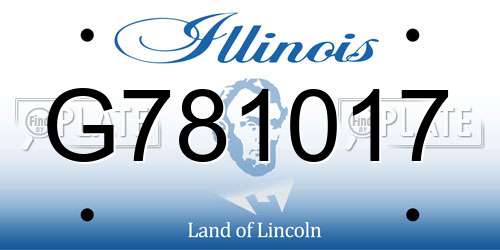 G781017 Illinois License Plate