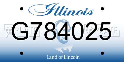 G784025 Illinois License Plate