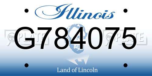 G784075 Illinois License Plate