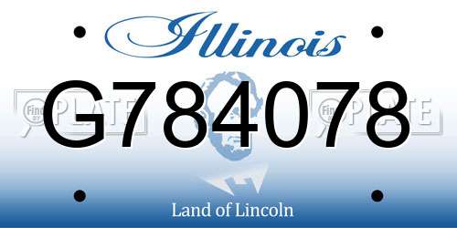 G784078 Illinois License Plate
