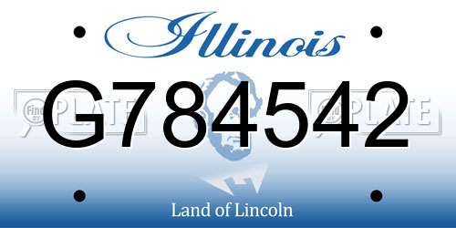 G784542 Illinois License Plate