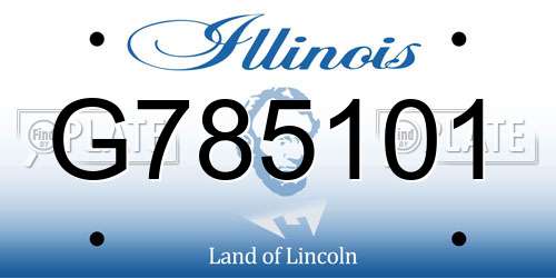 G785101 Illinois License Plate