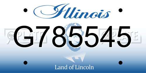 G785545 Illinois License Plate