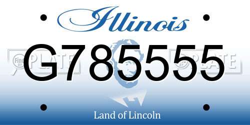 G785555 Illinois License Plate
