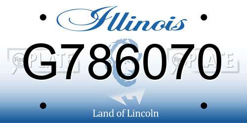 G786070 Illinois License Plate