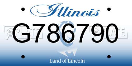 G786790 Illinois License Plate