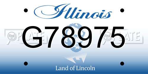 G78975 Illinois License Plate