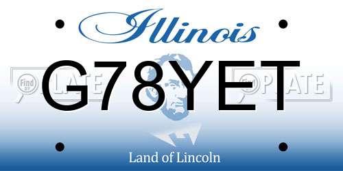 G78YET Illinois License Plate