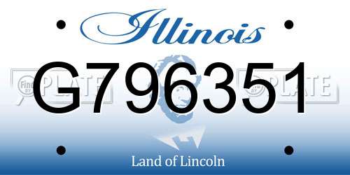 G796351 Illinois License Plate