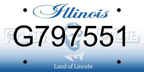 G797551 Illinois License Plate
